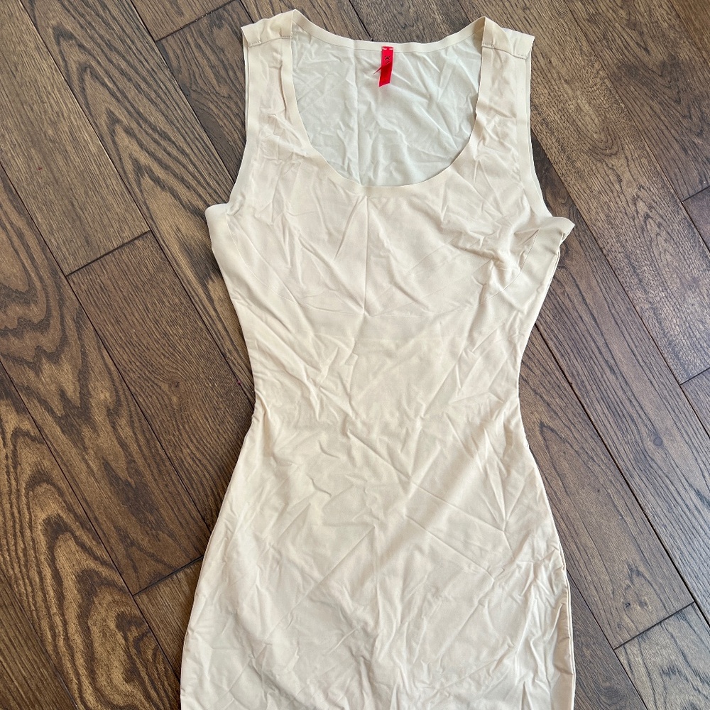 Spanx slip dress size small, nude color